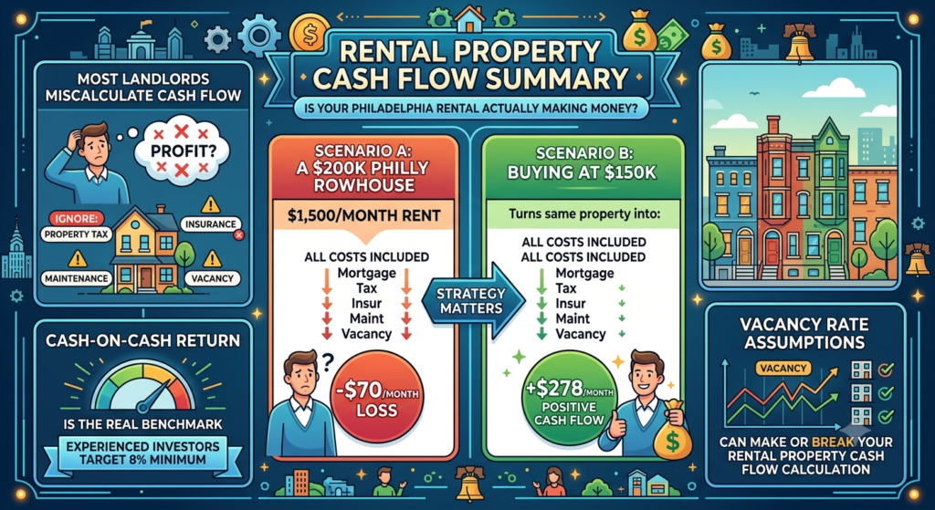 rental property cash flow calculator Philadelphia rowhouse investment