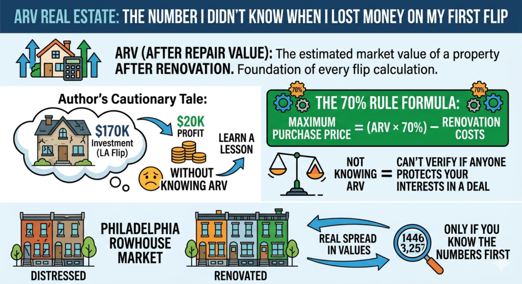 ARV real estate calculator - after repair value formula Philadelphia rowhouse