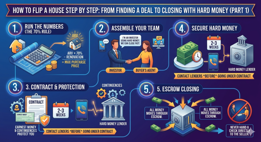 flip a house step by step hard money loan closing process Philadelphia