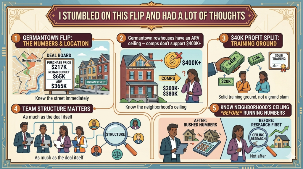 Philadelphia house flip Germantown rowhouse ARV rehab budget breakdown
