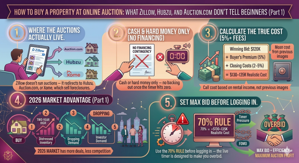 buy property online auction Hubzu Auction.com bidding process distressed property