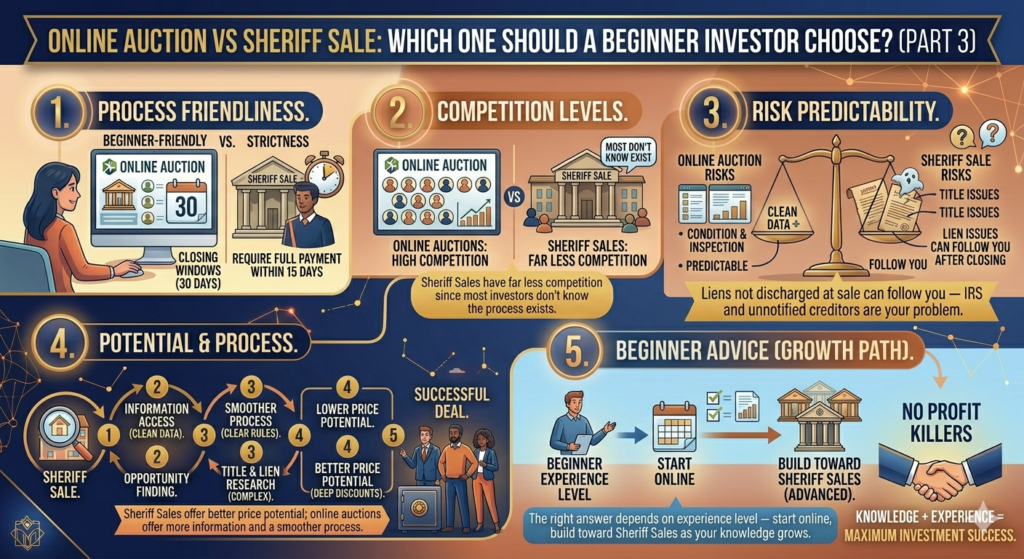 online auction vs sheriff sale Philadelphia distressed property investor comparison