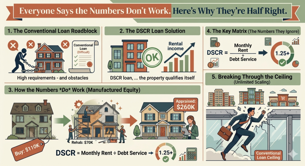 DSCR loan no income duplex deal example rental property financing
