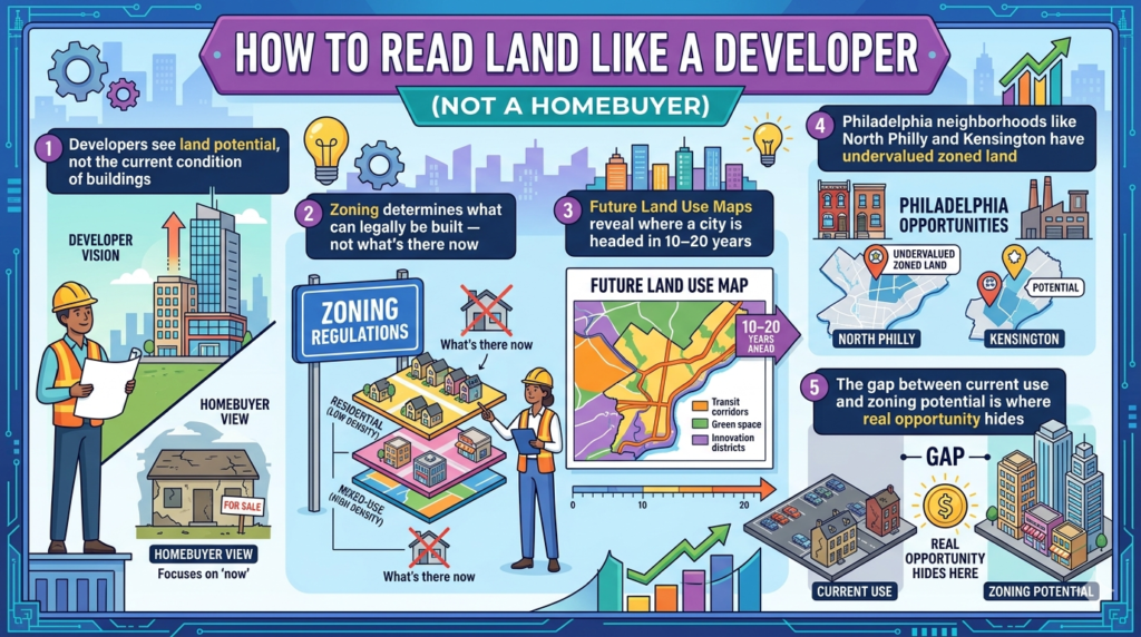 land flipping strategy zoning map Philadelphia developer perspective