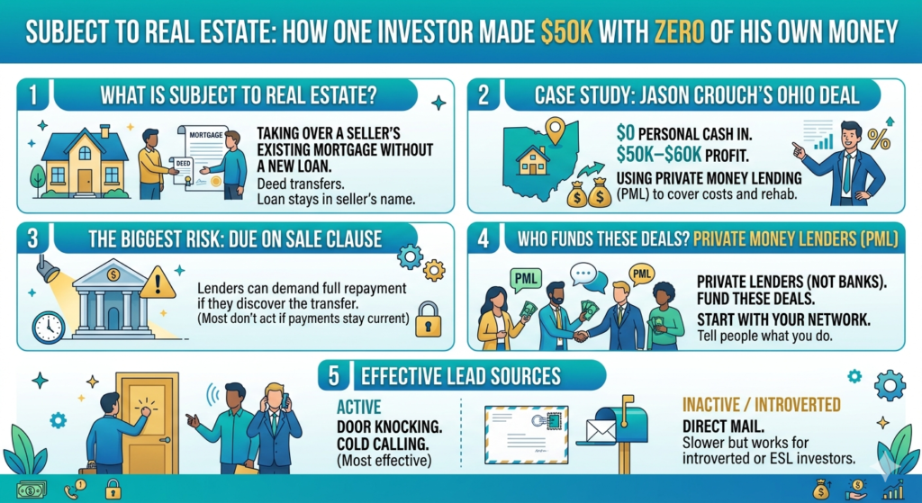 subject to real estate deal breakdown showing zero down profit structure