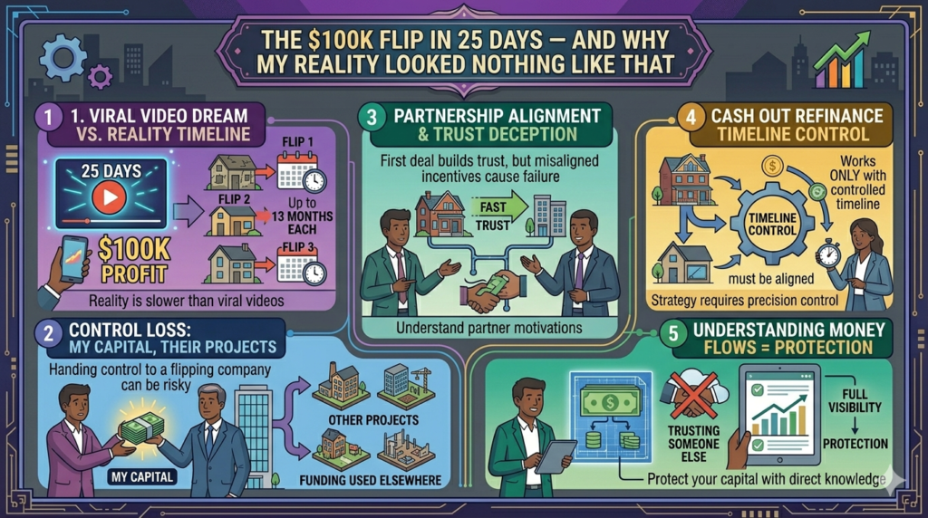 cash out refinance investment property flip partnership timeline rehab strategy