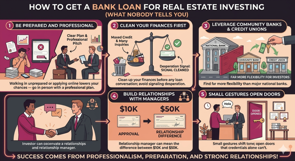 bank loan real estate investing checklist showing 7 mistakes to avoid at community banks