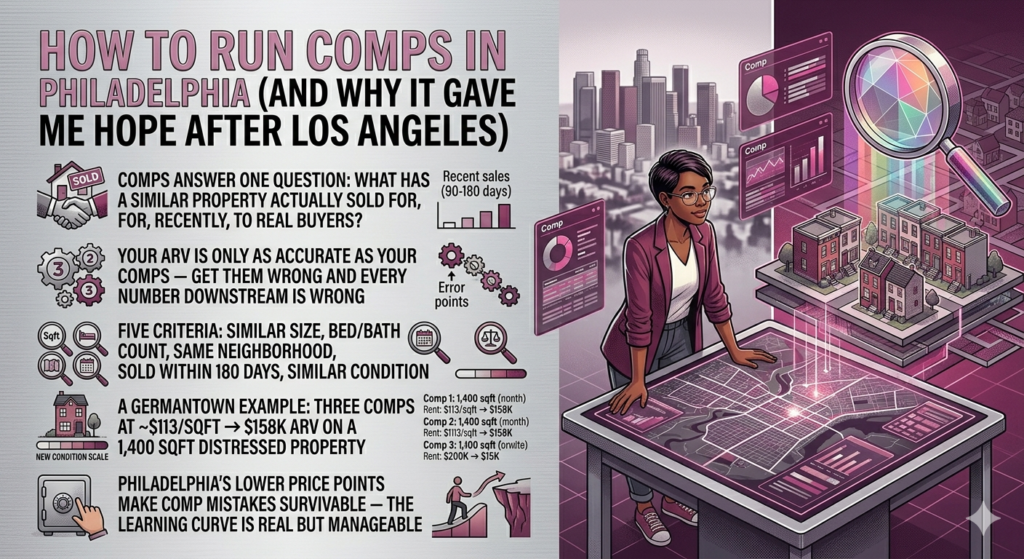how to run comps real estate Philadelphia Germantown ARV comparable sales analysis